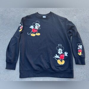 Unisex Black Mickey Mouse Sweater Size Large